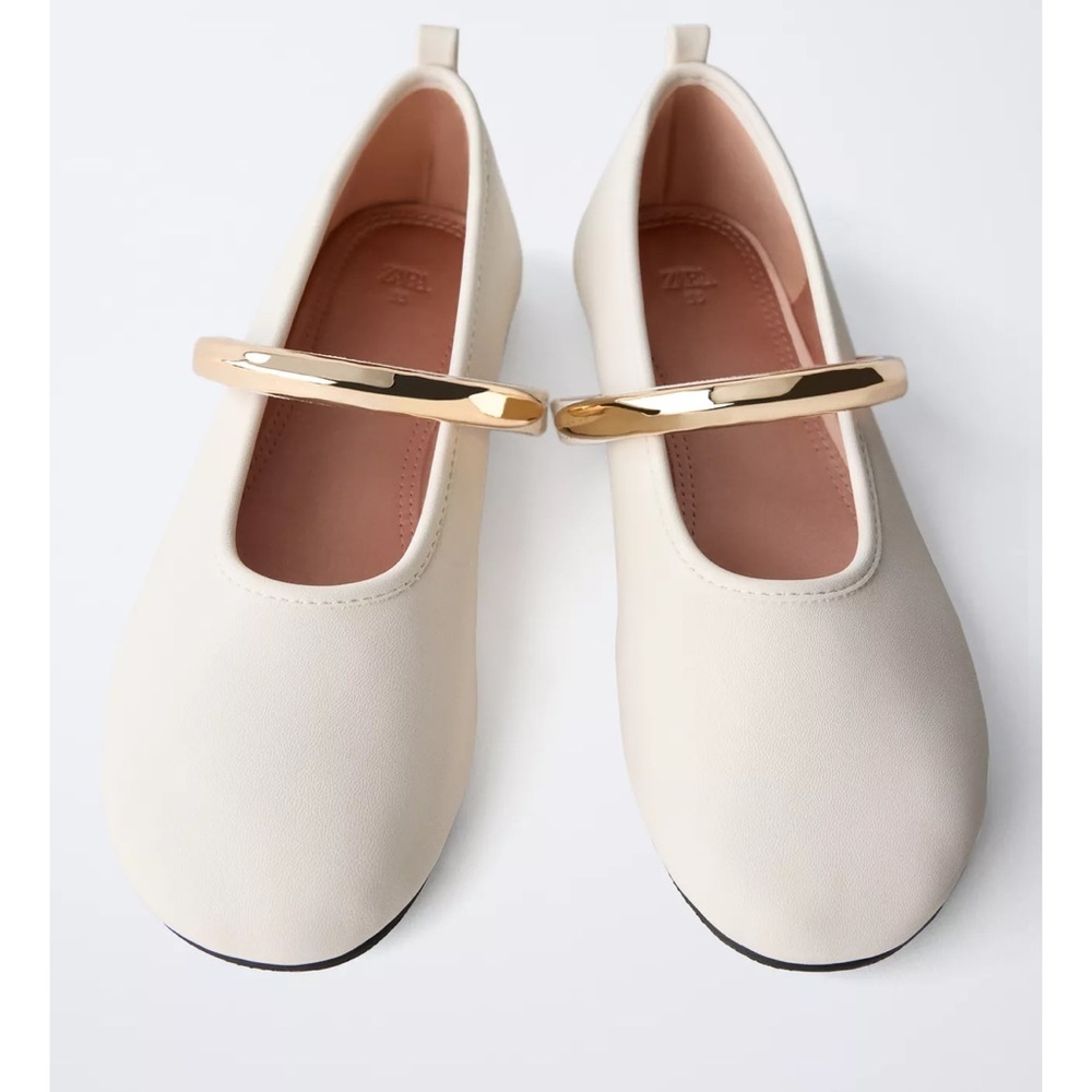 NWT brand new Zara metallic strap ballet flats size 37 - Picture 5 of 9